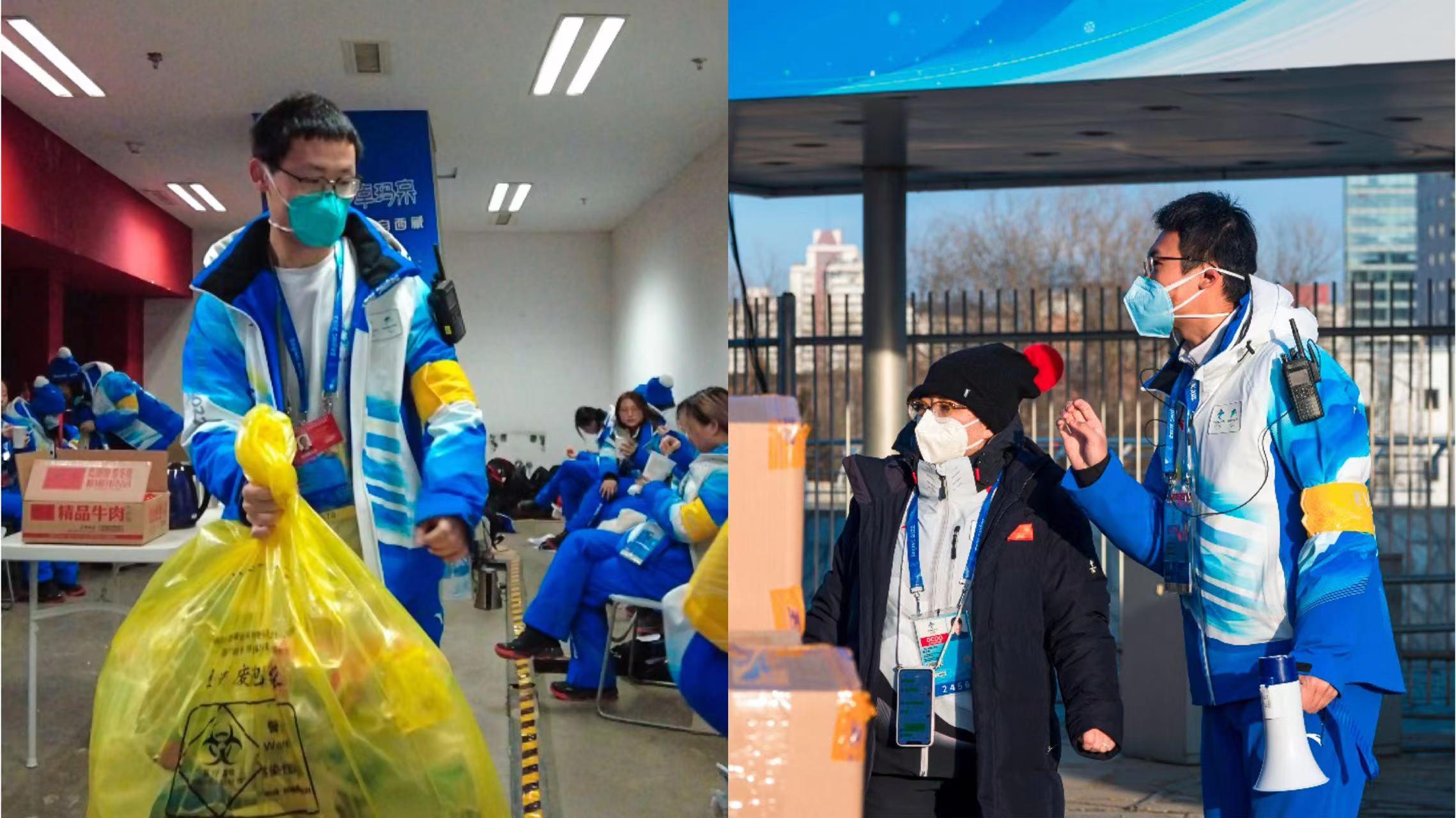 20220302-走近闭环里的“黄袖标”---6祁之辂(左)、顾恩侨(右)在闭幕式工作岗位上.jpg